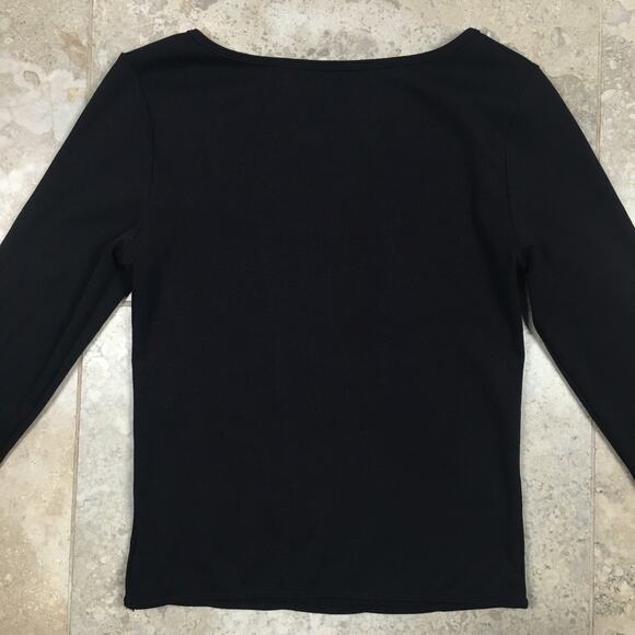 Gap Modern Long Sleeve Corset Top Womens Black Small T Shirt Tee Blouse Goth EUC - Picture 6 of 16
